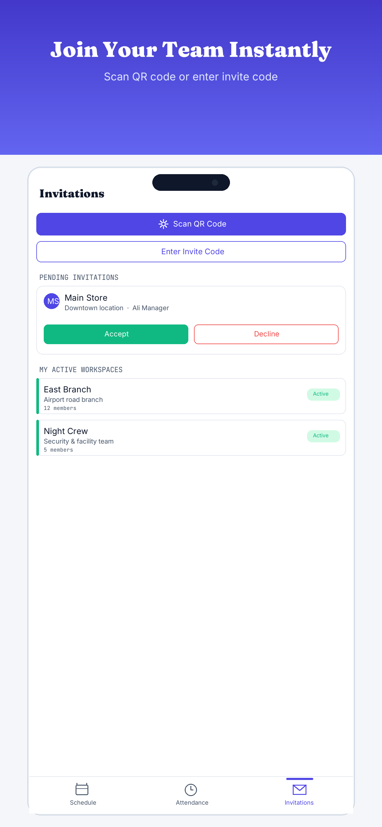 Worker Invitations